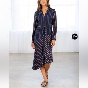 NWT Lovestitch Striped Shirt Dress Blue Size Small Womens